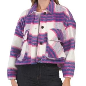 Blank NYC Jacket Shacket In Prime Time Color Way Plaid Size M New